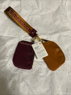 lululemon athletica Dual Pouch Wristlet - Burgundy & Mustard